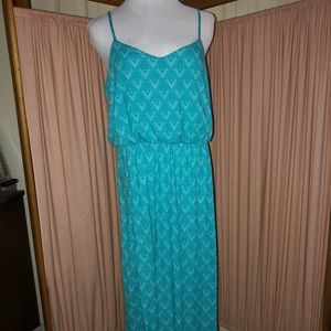 Blue tribal maxi dress